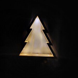 Handmade Wooden Christmas Tree w/lights